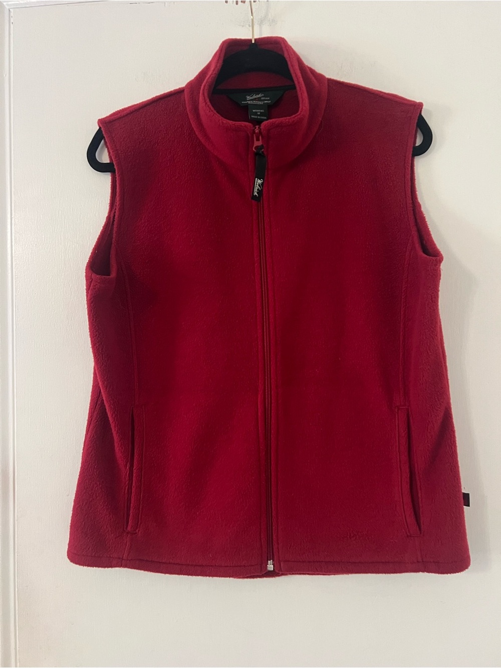 Woolrich Women's Red Fleece Vest - Full Zip size M (U111)